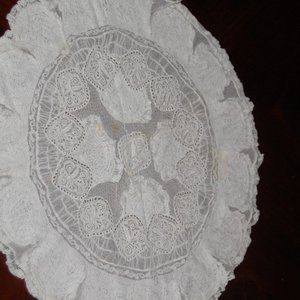 Vintage Ivory Color 20" Doily Circle With Layers Good Preowned Condition.